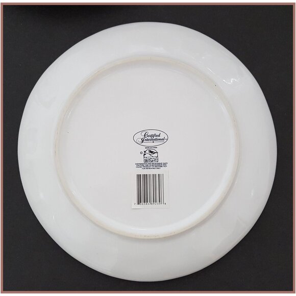 NEW RARE Certified International Set of 4 Sweet Easter Bunny Salad Plates 8.5" - Picture 3 of 3